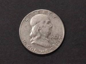 lot 104 image: 1963 D AU Franklin Silver Half Doll...
