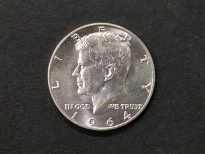 lot 112 image: 1964 D AU Kennedy Silver Half Dolla...