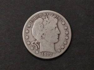 lot 113 image: 1912 D Barber Silver Half Dollar...