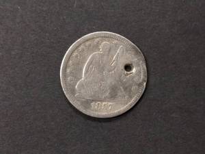 lot 116 image: 1857 Seated Liberty Silver Quarter...