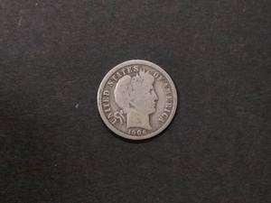 lot 126 image: 1906 Barber Silver Dime...