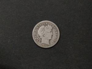 lot 127 image: 1913 Barber Silver Dime...