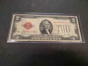 lot 155 image: 1928 A Two Dollar Red Seal United S...