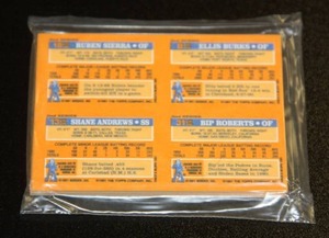 1991 Topps Cracker Jack Uncut Sheet Complete Set