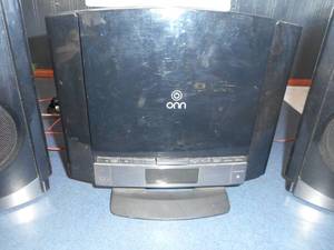 lot 5 image: ONN Mini Stereo System CD PlayerRadio with Speakers