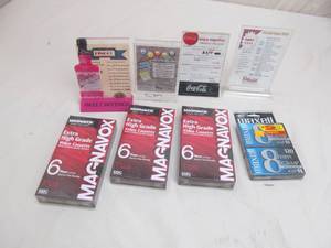 lot 47 image: VHS,Cassestte,Table tents