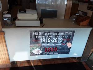 lot 32 image: Cash Wrap Counter With Storage 67x26x37