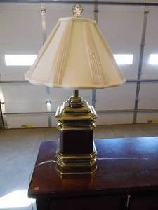 Brass & Burgundy Lamp