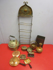 lot 420 image: COPPER HOME DECOR, TEAPOT, VASE, MORE