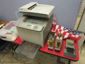 lot 436 image: VINTAGE OFFICE SUPPLY BOX LOT INCLUDING RICOH PRINTER