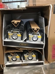 Pallet with 7 Cases of 28 units each of Defiant 500-Lumen Battery Operated Portable LED Utility & Emergency Light Retail value over $2900