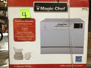 Magic Chef Countertop Portable Dishwasher in White with 6 Place Settings Capacity