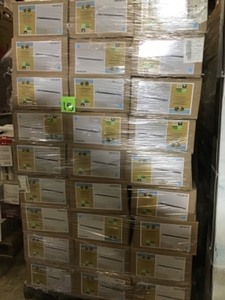 Pallet with 27 Hampton Bay 48 in. x 10 in. Rectangle LED Flush Mount Ceiling Light with Wide Brushed Nickel Border Dimmable 3000 Lumens 4000K new