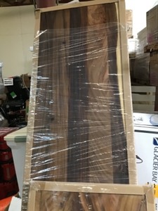 Lot of 2 Hardwood Reflections T Butcher Block Countertop in Oiled Acacia with Live Edge 4 & 8 2 ft. 1 in. D x 1.5 in