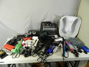 lot 90 image: Hair Straighteners, Car Audio Amp, Assorted Electronics