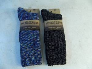 lot 28 image: 2 New Pairs of Womens Ultra Soft Ragg Sock by Hiwassee Trading