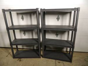 lot 8A image: 2 Plastic Utility Shelves