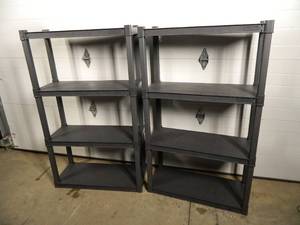 lot 8B image: 2 Plastic Utility Shelves