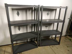 lot 8C image: 2 Plastic Utility Shelves