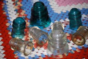 lot 52 image: antique glass wire insulators by Hemmingrey