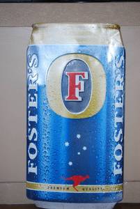 lot 39 image: Fosters beer can tin sign liquor advertisement
