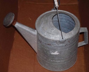 lot 67 image: Antique galvanized watering can