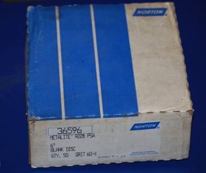 lot 51 image: 50 count box, 60 grit, 6 Norton sanding discs
