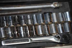 lot 76 image: 35 piece craftsman 12 sockets and  misc.
