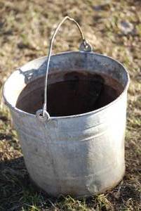 lot 28 image: antique galvanized bucket