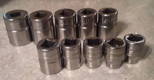 lot 67 image: Snap On 38 shallow metric Socket set 10pc.