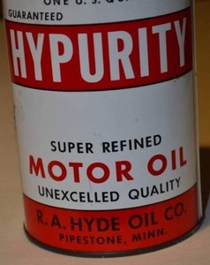 lot 81 image: vintage Hypurity Motor oil can