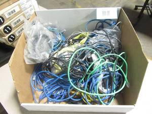Box of Misc FiberCat5 Cables Various Lengths