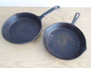 Lot of 2 Cast Iron Frying Pans