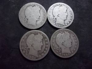1900, 1901, 1902, 1903 O Barber Quarters