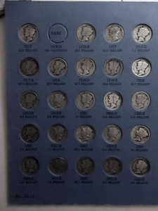 Complete Set Of Mercury Dimes From 1916-1945