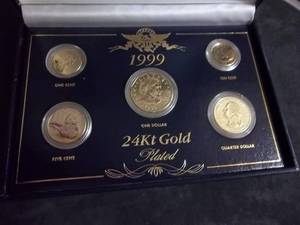 1999 24 KT. Gold Plated Coin Set In Collector Case