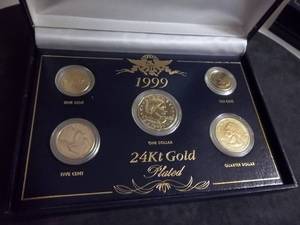 1999 24 KT. Gold Plated Coin Set In Collector Case