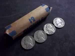 Full Roll Of Jefferson Silver War Nickels 40
