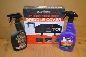lot 136 image: Blackstone 36 Griddle Cover and Grill Cleaning Supplies