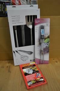 lot 145 image: Barbeque Tool Set, OveGlove and Digital Fork Thermometer