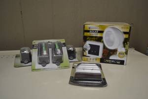 lot 153 image: (4) Packs of Solar Deck Lights and Solar Motion Security Light
