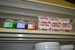 lot 337 image: (6) Boxes of Gulf Wax for Canning and (3) Jars of Gel Beads