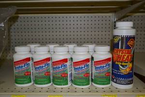 lot 361 image: (9) Bottles Insta-Flo Odorless Drain Cleaner  ZEP Crystal Heat Drain Opener