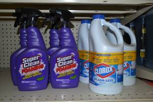 lot 364 image: (4) Bottles of Super Clean Degreaser and (3) Bottles Clorox Bleach