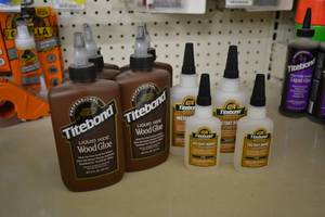 lot 370 image: (9) Bottles Titebond Wood Glues  Adhesives
