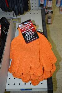 lot 398 image: (6) Reversable PVC Grip Work Gloves Size Large