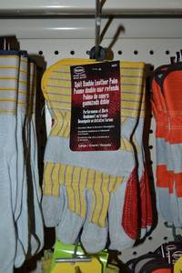 lot 423 image: (3) Pair Double Split Leather Palm Work Gloves Size Large