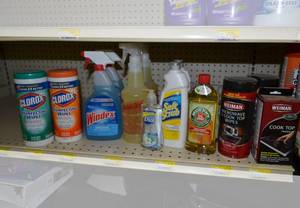 lot 365 image: Shelf of Assoreted Cleaning Products