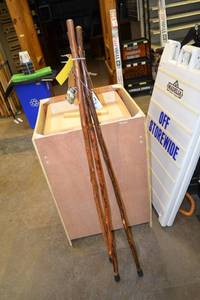 lot 310 image: (3) Brazos Hand Crafted Walking Sticks