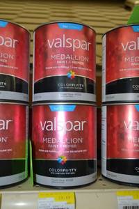 lot 1650 image: (4) 1 Quart Valspar Medallion Exterior Latex